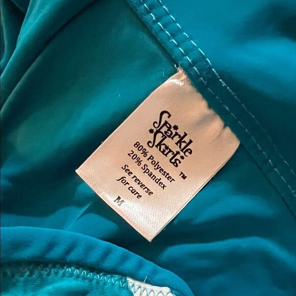 Sparkle skirt Hawaiian Teal and Cream Women's Skirt - Picture 4 of 4